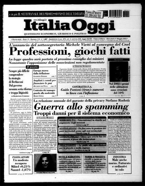 Italia oggi : quotidiano di economia finanza e politica